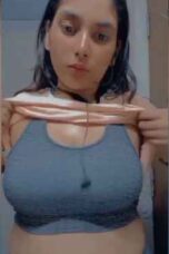 For the first time A lover sees your topless Large Breasts