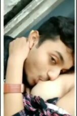 Young Indian Pair Licking and Kissing Their Boobs Sucking